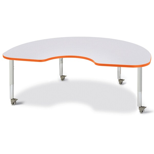 Berries Kidney Activity Table, 48 in. x 72 in., Mobile, Freckled Gray/Orange/Gray